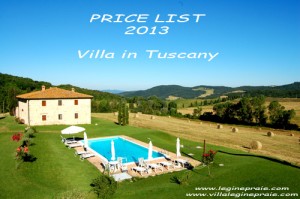 price list 2013 rent tuscany villa