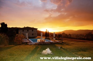 potho of villa in tuscany in the spring time