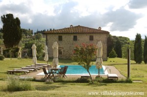 The pool of the farmhouse in Tuscany
