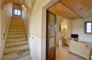 entry by the loggia of the tuscan villa