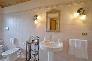 the bathroom of tuscan villa