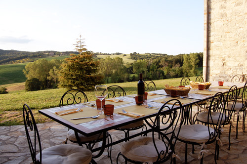 the panoramic terrace of the farmhouse