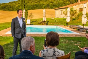 The pool of the villa and the groom